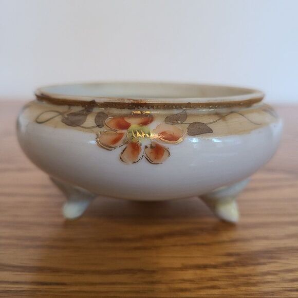 Vintage Antique Nippon Morimura Brothers Footed Trinket Candy Dish Hand Painted - Picture 14 of 14